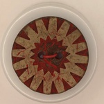Button - 20mm Coconut Sunburst 23 Red