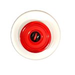 Button - 4 Hole Shiny Black Centre Red 15mm