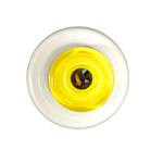 Button - 4 Hole Shiny Black Centre Yellow 15mm