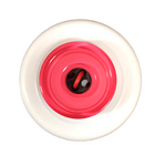 Button - 4 Hole Shiny Black Centre Dark Pink 15mm