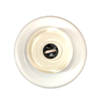 Button - 4 Hole Shiny Black Centre White 15mm