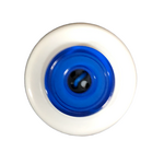 Button - 4 Hole Shiny Black Centre Dark Blue 15mm