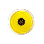 Button - 4 Hole Shiny Black Centre Yellow 23mm