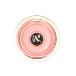 Button - 4 Hole Shiny Black Centre Pale Pink 23mm