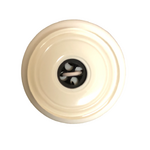 Button - 4 Hole Shiny Black Centre White 23mm