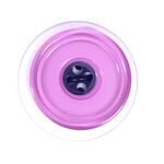 Button - 4 Hole Shiny Black Centre Mauve 23mm