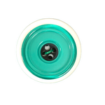 Button - 4 Hole Shiny Black Centre Teal 23mm