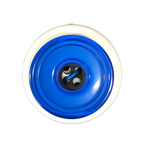 Button - 4 Hole Shiny Black Centre Dark Blue 23mm