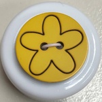 Button - 21mm Shiny Daisy 64 Yellow