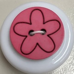 Button - 21mm Shiny Daisy 68 Pink