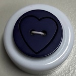 Button - 20mm Shiny Heart 88 Purple