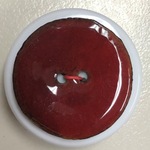 Button - 33mm Round Enamel Coconut 24 Red