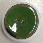Button - 33mm Round Enamel Coconut 49 Green