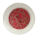 Button - 15mm 2 Hole Gold Print 23 Red