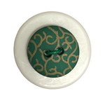 Button - 15mm 2 Hole Gold Print 50 Green