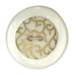 Button - 15mm 2 Hole Gold Print 75 Cream