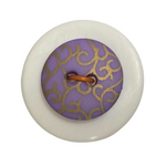 Button - 15mm 2 Hole Gold Print 81 Purple