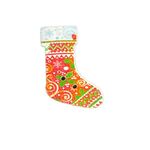 Button - 30mm Christmas Stocking Red