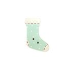Button - 30mm Christmas Stocking Blue Polka Dots