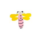 Button - 30mm Dragonfly Yellow/Pink