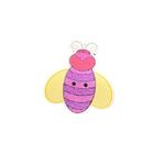 Button - 33mm Cream/Purple Bug