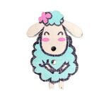 Button - 27mm Sheep Blue