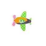 Button -  29mm Green/Orange Plane