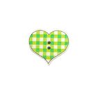 Button - 27mm Green Check Heart