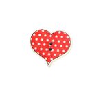 Button - 27mm Red Polka Dots Heart