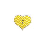 Button - 27mm Yellow Zig Zag Heart
