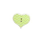 Button - 27mm Green Zig Zag Heart