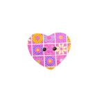 Button - 25mm Heart Floral