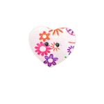 Button - 25mm Heart Floral