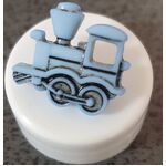 Button - 17mm Train Blue