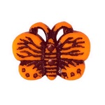 Button - 19mm Butterfly - Orange