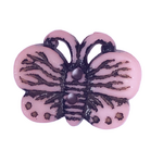 Button - 19mm Butterfly - Pink