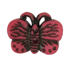 Button - 19mm Butterfly - Dark Pink