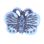 Button - 19mm Butterfly - Light Blue