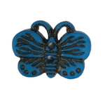 Button - 19mm Butterfly - Bright Blue