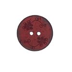 Button - 22mm Coconut Shell Small Flowers Red
