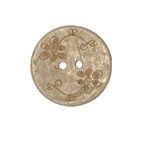 Button - 22mm Coconut Shell Small Flowers Cream