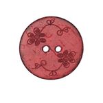 Button - 22mm Coconut Shell Small Flowers Rose