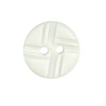Button - 14mm Matt Cross - White