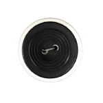Button - 2 Hole Wavy Rings Black 25mm