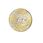 Button - 22mm Coconut Shell Silver Cross - Gold
