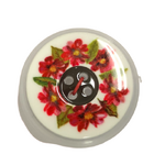 Button - 28mm 4 Hole Poly Red Flower