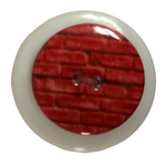 Button - 18mm 2 Hole Brick Pattern Red
