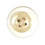 Button - 12mm 4 Hole Thick Shiny - Ecru