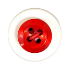 Button - 12mm 4 Hole Thick Shiny - Red