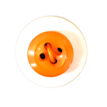 Button - 12mm 4 Hole Thick Shiny - Orange